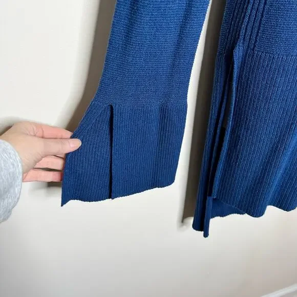 FREE PEOPLE navy criss cross lightweight long line tunic sweater size xs - Picture 3 of 5